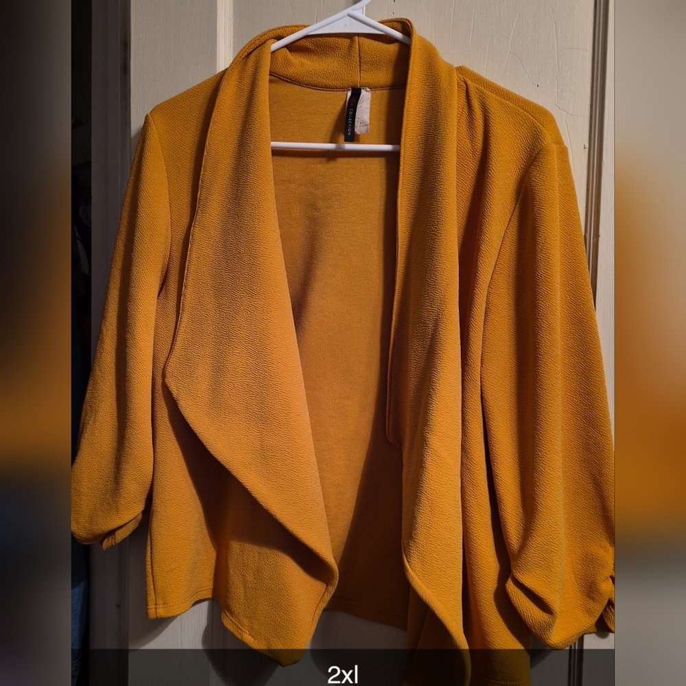 Women's Open Front Yellow Sweater